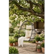 Gray Rattan Outdoor Hanging Egg Swing Garden Chair with Wood Stand