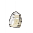 Gray Rattan Outdoor Hanging Egg Swing Garden Chair with Wood Stand