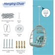 Gray Rattan Outdoor Hanging Egg Swing Garden Chair with Wood Stand
