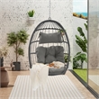 Gray Rattan Outdoor Garden Hanging Egg Swing Chair - outdoor