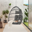 Gray Rattan Outdoor Garden Hanging Egg Swing Chair - outdoor