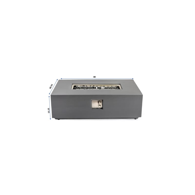 Concrete Light Gray Propane Natural Gas Fire Pit Table for Patio Use