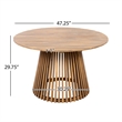 47.25  Teak Wood Round Outdoor Patio Dining Table for Backyard and Lawn