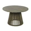 47.25 Round Gray Wood Outdoor Patio Dining Table for Backyard and Balcony