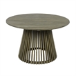 47.25 Round Gray Wood Outdoor Patio Dining Table for Backyard and Balcony
