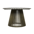 47.25 Round Gray Wood Outdoor Patio Dining Table for Backyard and Balcony