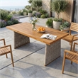 Brown Wood   Outdoor modern  Dining Table with Teak Finish