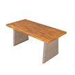 Brown Wood   Outdoor modern  Dining Table with Teak Finish