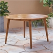 47.25 Round Teak Wood Modern Slatted Indoor Outdoor Dining Table
