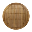 47.25 Round Teak Wood Modern Slatted Indoor Outdoor Dining Table