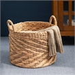 15 Round Water Hyacinth Woven Basket with Handles for Storage