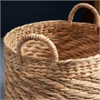 15 Round Water Hyacinth Woven Basket with Handles for Storage