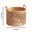 15 Round Water Hyacinth Woven Basket with Handles for Storage