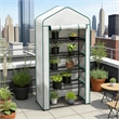 Small Portable Green Steel Mini Greenhouse - Convenient Outdoor Plant Growth