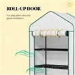 Small Portable Green Steel Mini Greenhouse - Convenient Outdoor Plant Growth