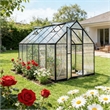 Black Aluminum Walk In Greenhouse for Durable and Spacious Outdoor Gardening