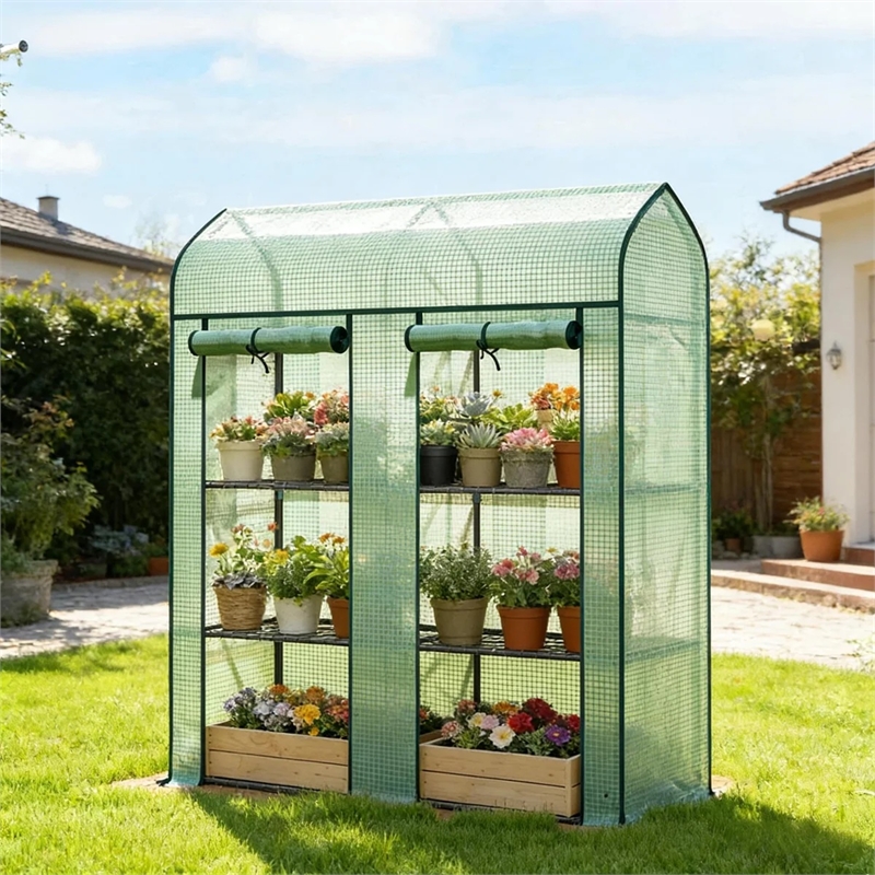 Green Steel Spacious Portable Mini Greenhouse
