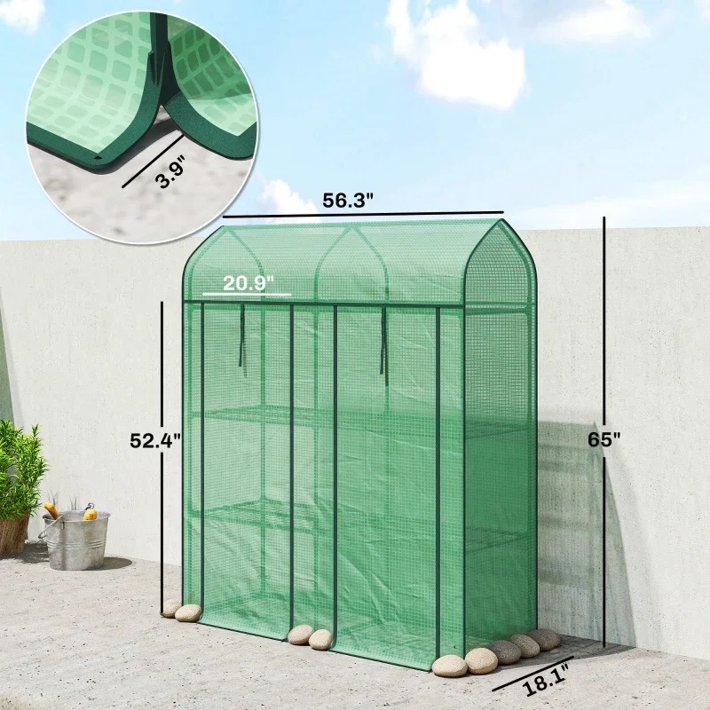 Green Steel Spacious Portable Mini Greenhouse