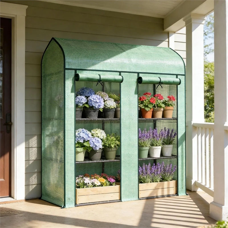 Green Steel Spacious Portable Mini Greenhouse
