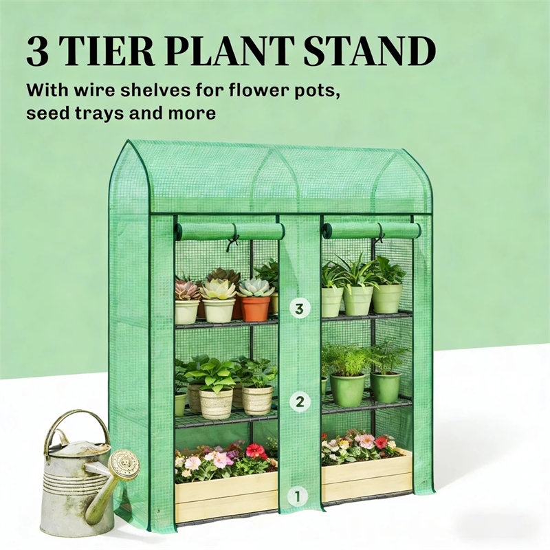 Green Steel Spacious Portable Mini Greenhouse