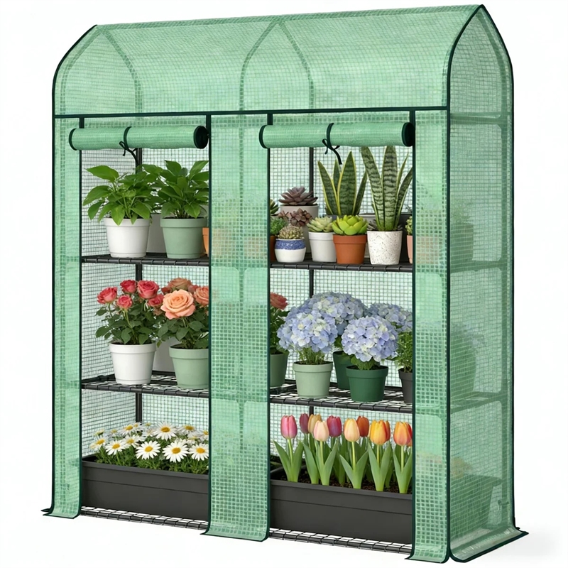 Green Steel Spacious Portable Mini Greenhouse