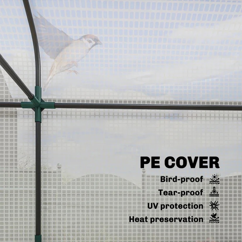 White Steel Portable Mini Greenhouse with Spacious Design