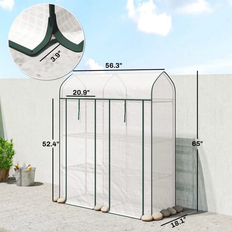 White Steel Portable Mini Greenhouse with Spacious Design
