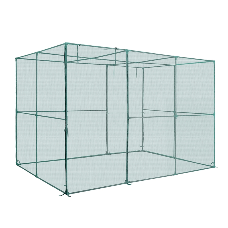 Green Polyester 9.5 ft Crop Cage  Plant Protection Tent with Zippered Door
