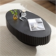 Modern Black Oval Coffee Table with Pedestal Base 43.7  MDF
