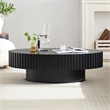 Modern Black Oval Coffee Table with Pedestal Base 43.7  MDF
