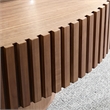 Walnut Oval Drum Coffee Table with Pedestal Base 43.7