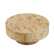 31.5 Round Burl Wood Coffee Table with Pedestal Base