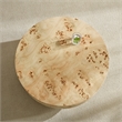 31.5 Round Burl Wood Coffee Table with Pedestal Base