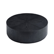Black Round MDF Coffee Table 35.4 Modern Drum Center Table No Assembly