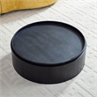 Black Round MDF Coffee Table 35.4 Modern Drum Center Table No Assembly