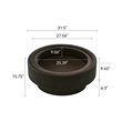 31.5 Black Fluted Coffee Table with Glass Top  Leather Storage