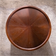 30.7  Round Coffee Table with Hidden Storage Walnut Wood  Black Legs