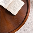 30.7  Round Coffee Table with Hidden Storage Walnut Wood  Black Legs