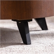 30.7  Round Coffee Table with Hidden Storage Walnut Wood  Black Legs
