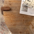 36.6 Round Herringbone Rustic Coffee Table  Natural Wood Finish