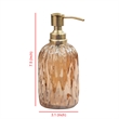 Amber Glass Liquid Soap Dispenser Pump for Bathroom and  Kitchen Sink