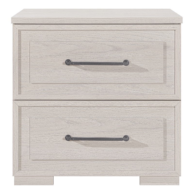 Ciara Beige Nightstand - Elegant Solid Wood Bedside Table for Bedroom Storage