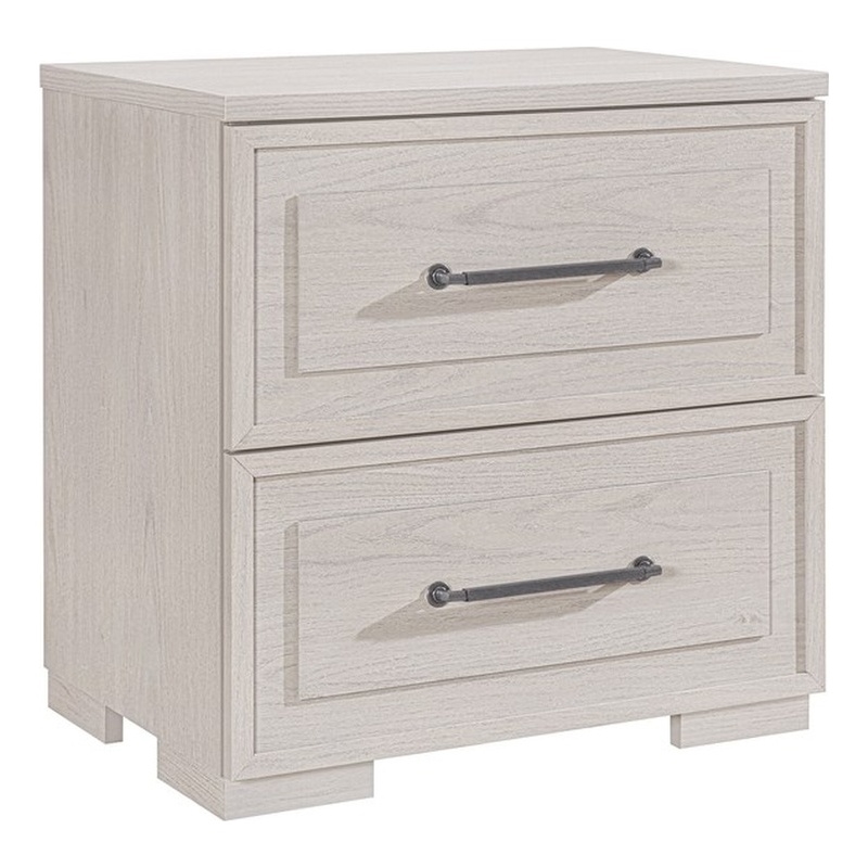 Ciara Beige Nightstand - Elegant Solid Wood Bedside Table for Bedroom Storage