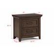 2-Drawer Contemporary Brown Nightstand - Solid Wood
