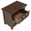 2-Drawer Contemporary Brown Nightstand - Solid Wood