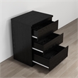 19.7-Inch Black Solid Wood Nightstand with 3 Drawers and Storage Cabinet
