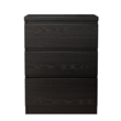 19.7-Inch Black Solid Wood Nightstand with 3 Drawers and Storage Cabinet