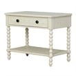Antique Cream Large Solid Wood Nightstand beige