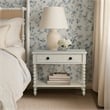 Antique Cream Large Solid Wood Nightstand beige
