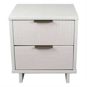 18&quot 2-Drawer Solid Wood Nightstand - White